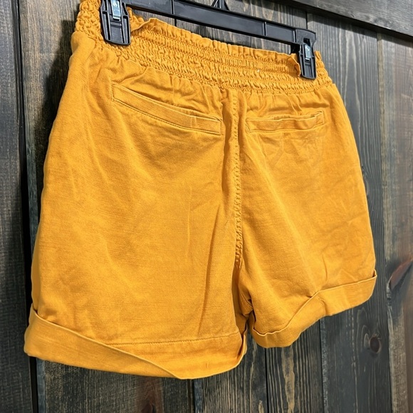 SO Utility Shorts S High Rise Golden Yellow Tan Relaxed Stretch Casual Boho - Picture 6 of 8